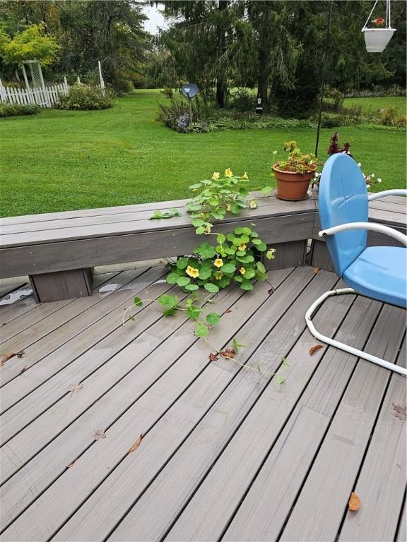 deck with a yard