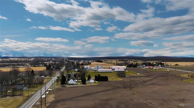 aerial view featuring a rural view