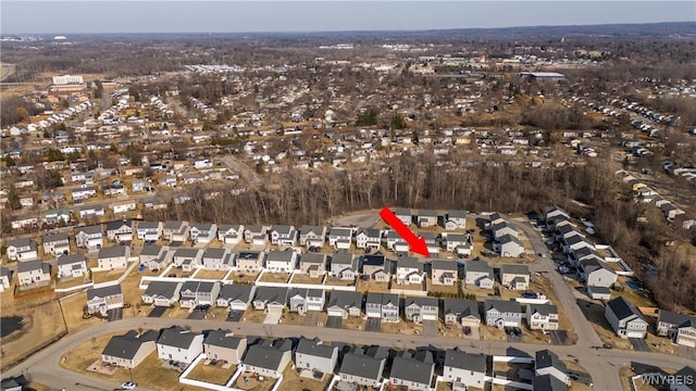 aerial view featuring a residential view