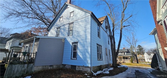 view of property exterior featuring crawl space