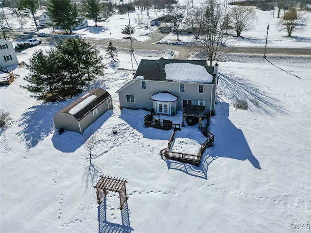 view of snowy aerial view