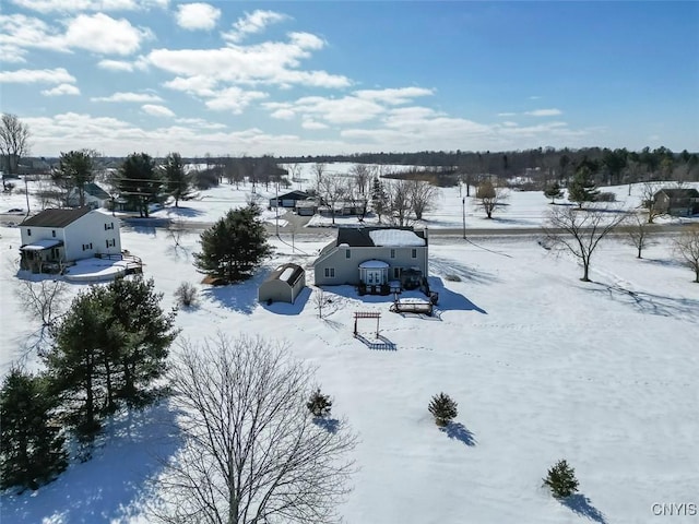 view of snowy aerial view