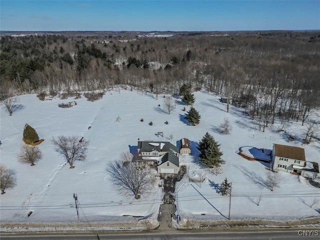 view of snowy aerial view