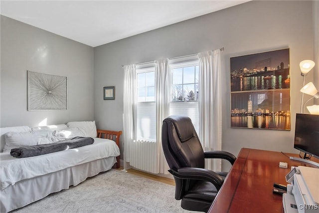 bedroom with wood finished floors