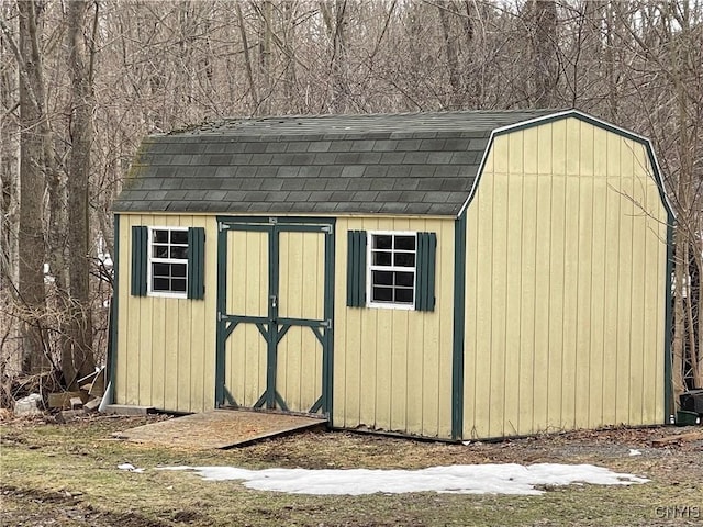 view of shed