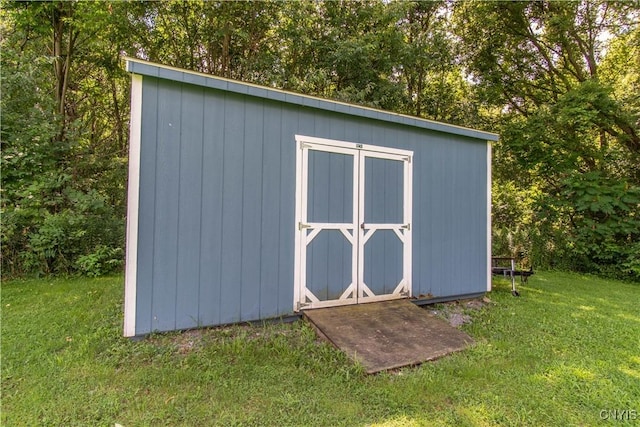 view of shed