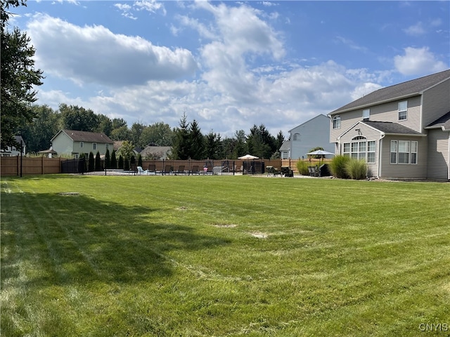 view of yard with fence