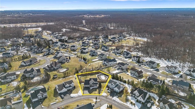 bird's eye view featuring a residential view