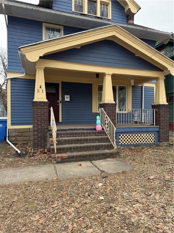 view of front of home with a porch