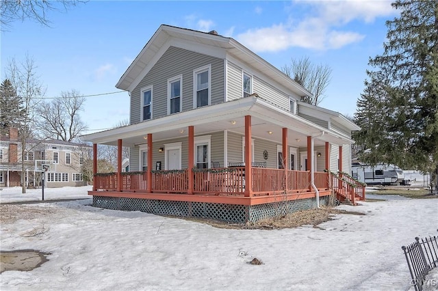 country-style home with covered porch