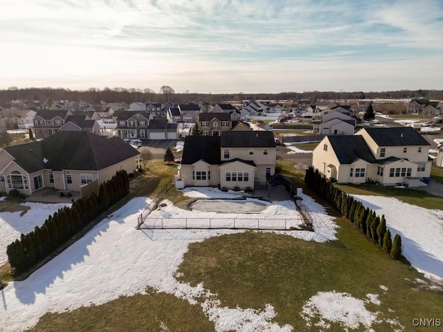 drone / aerial view with a residential view