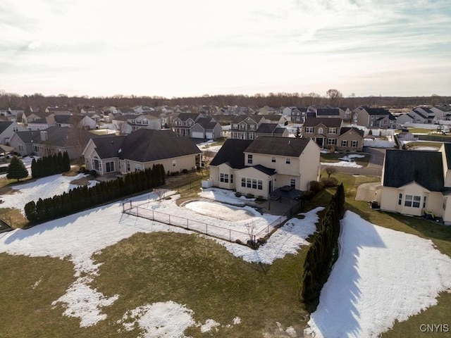 drone / aerial view with a residential view