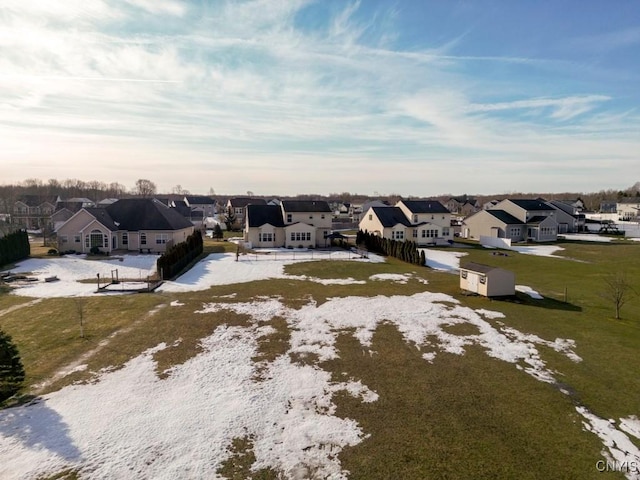 drone / aerial view with a residential view