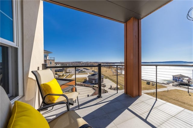 balcony with a water view