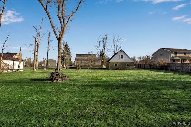 view of yard with fence