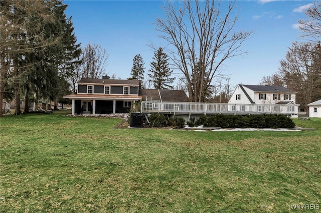 view of yard featuring a deck