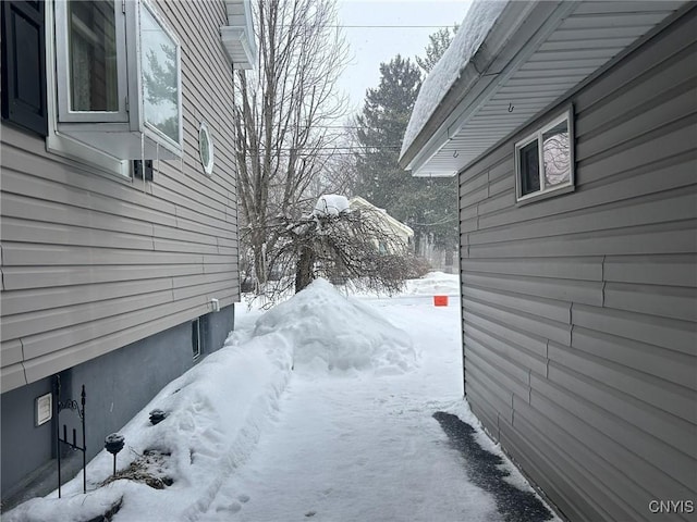 view of snowy yard