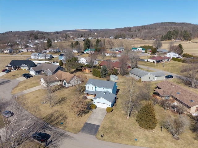 aerial view with a residential view