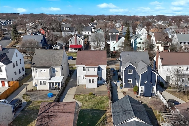 aerial view with a residential view