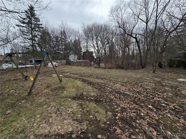 view of yard featuring a playground