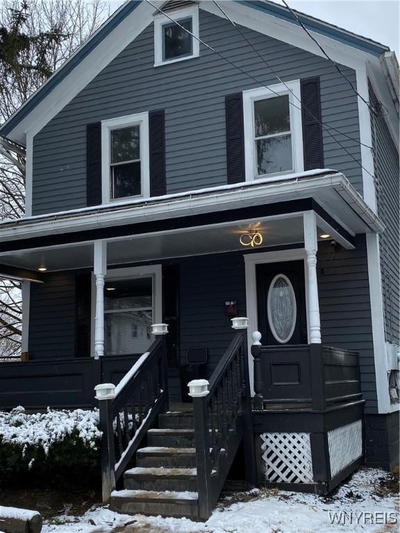 view of front of property with a porch