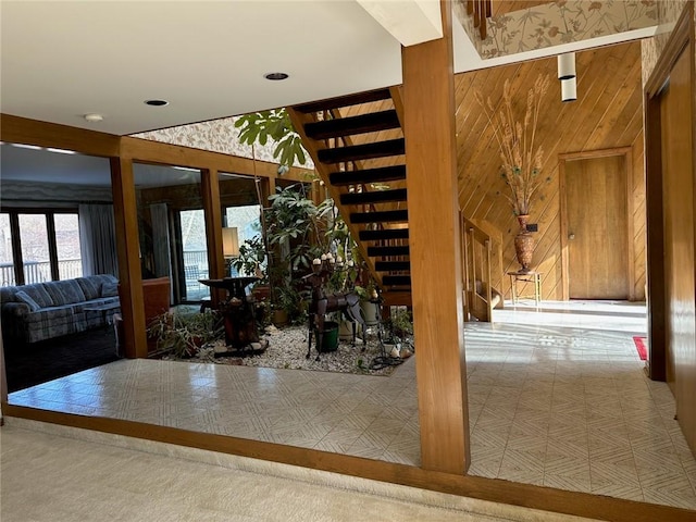 interior space featuring stairway