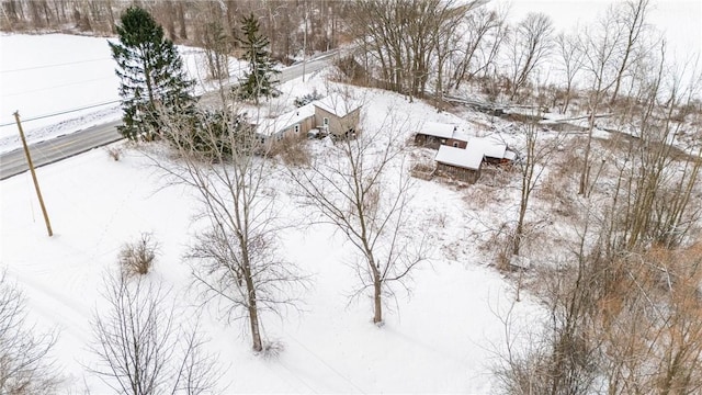 view of snowy aerial view