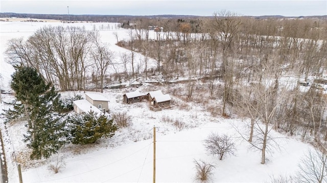 view of snowy aerial view