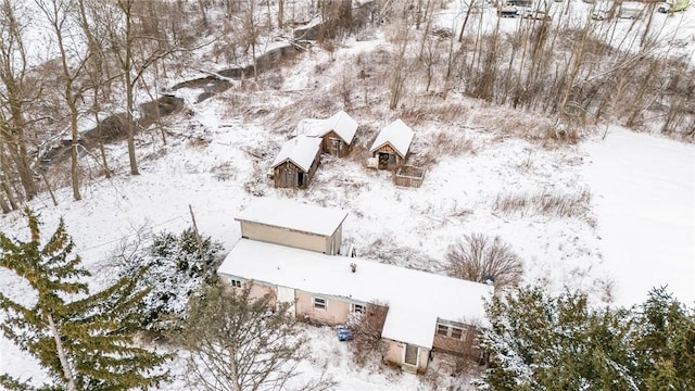 view of snowy aerial view