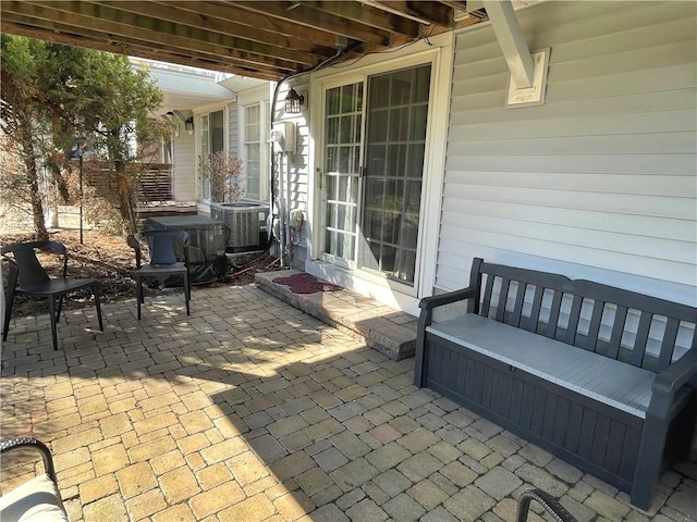 view of patio featuring central air condition unit