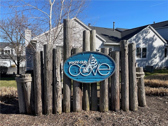 view of community sign