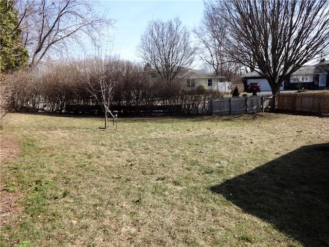 view of yard featuring fence