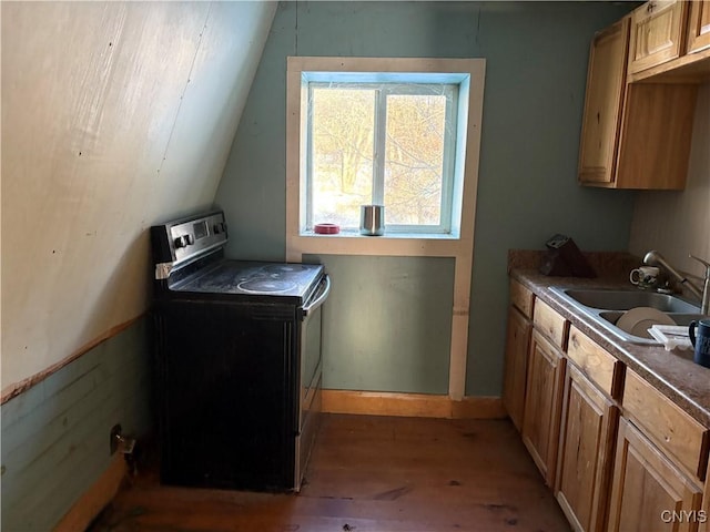 laundry area with a sink and light wood-style flooring