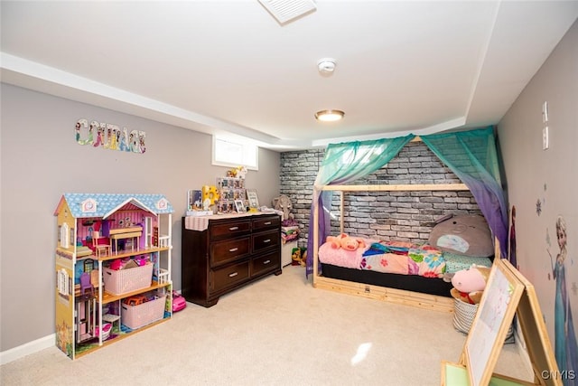 carpeted bedroom with visible vents