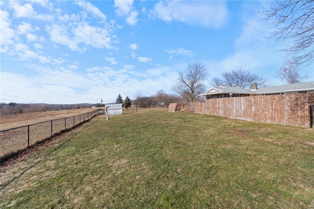 view of yard featuring fence