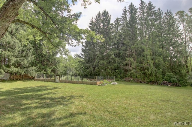 view of yard with fence