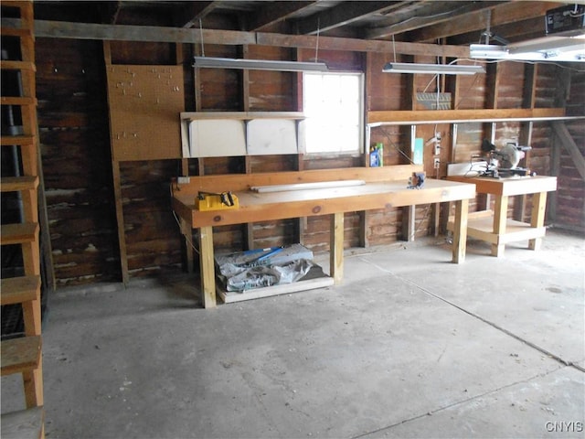 32 Fenner St, Cazenovia, NY 13035 - interior space with a workshop area and concrete floors