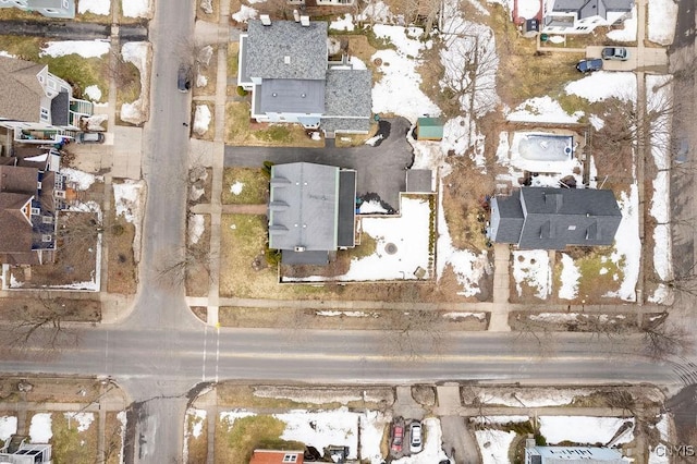 aerial view with a residential view