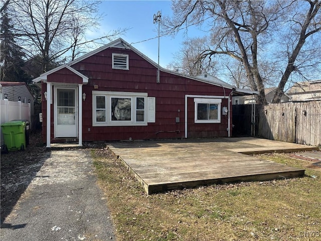 exterior space featuring fence