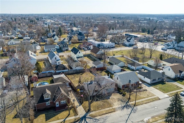 drone / aerial view with a residential view