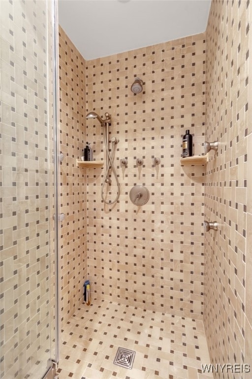 full bathroom featuring a shower stall