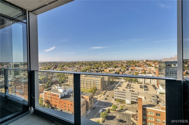 balcony with a city view