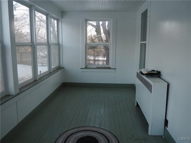 sunroom with plenty of natural light and radiator