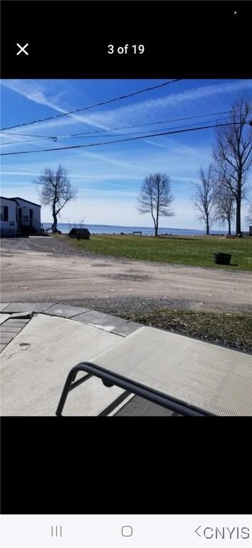 view of street with a water view