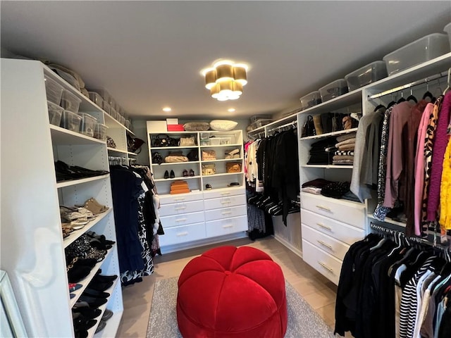 view of walk in closet