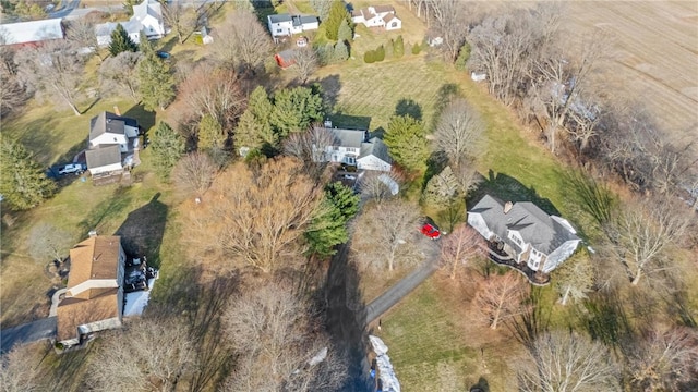 birds eye view of property with a residential view