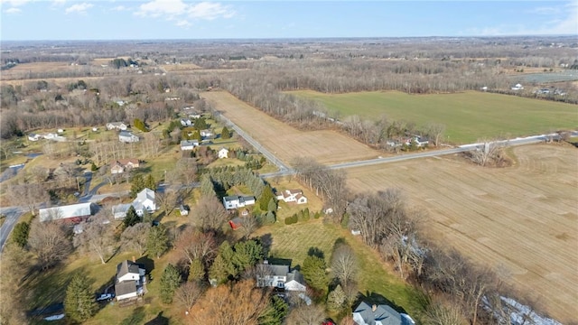 drone / aerial view with a rural view