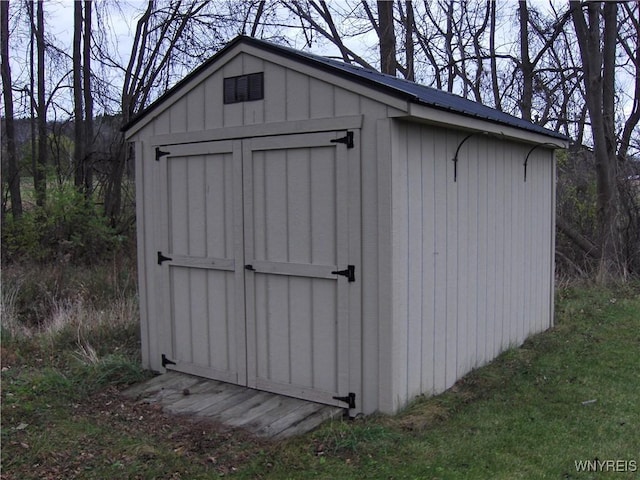 view of shed