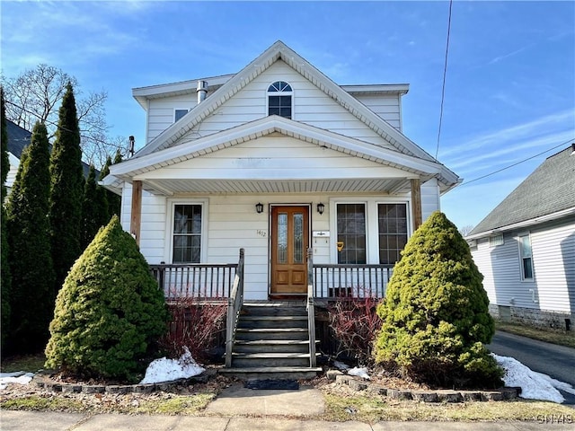 view of front of house featuring covered porch