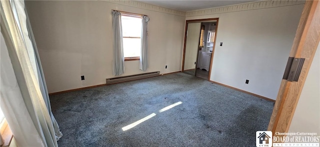 1620 Haskell Rd, Portville, NY 14760 - unfurnished bedroom with a baseboard heating unit, baseboards, and carpet flooring